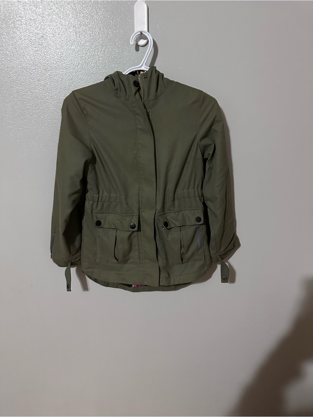 Kids' Olive Utility Hooded Jacket